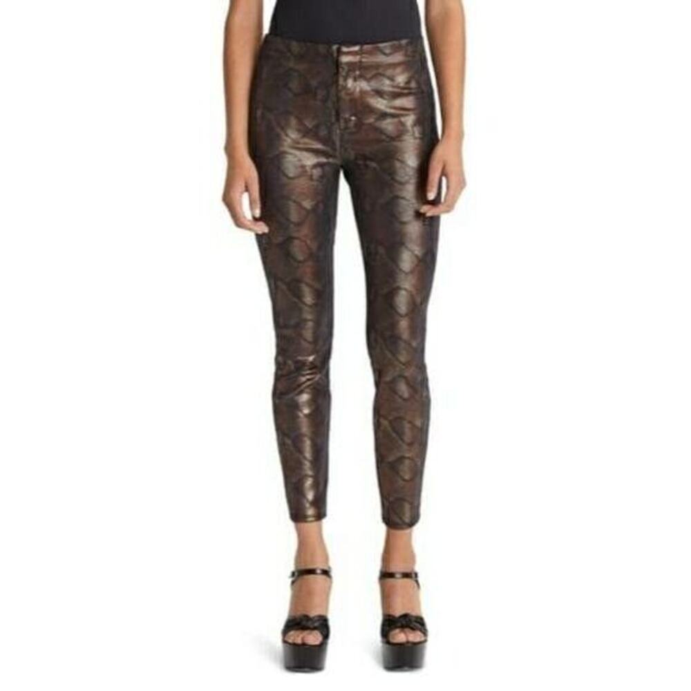 MOTHER The Looker Snakeskin High Waist Seamless Ankle Pants NEW Women's 26